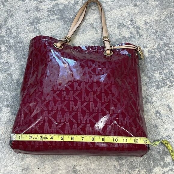 MICHAEL Michael Kors Jet Set Patent Leather Peony Tote Bag Logo DIY - Picture 13 of 16